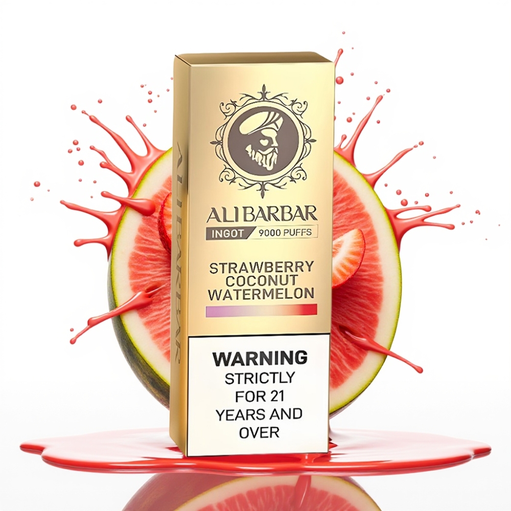 Alibarbar Ingot 9000 Puffs Disposable Vape Zemeņu Kokosrieksta Arbūza 22ml 2350mAh 1.2Ohm