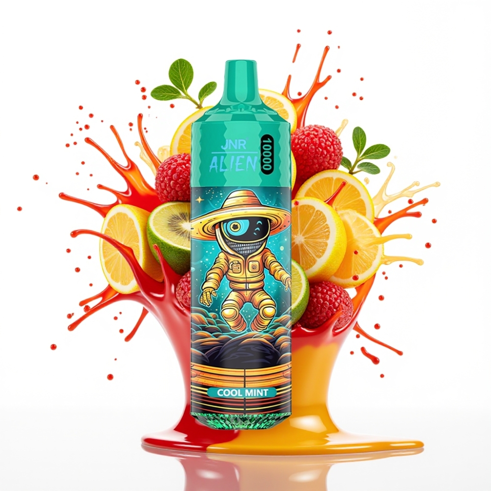 JNR Alien 10000 Puffs Disposable Vape Atdzisinošā Mētra — 10000 Puffi, 850mAh, 20ml, Type-C