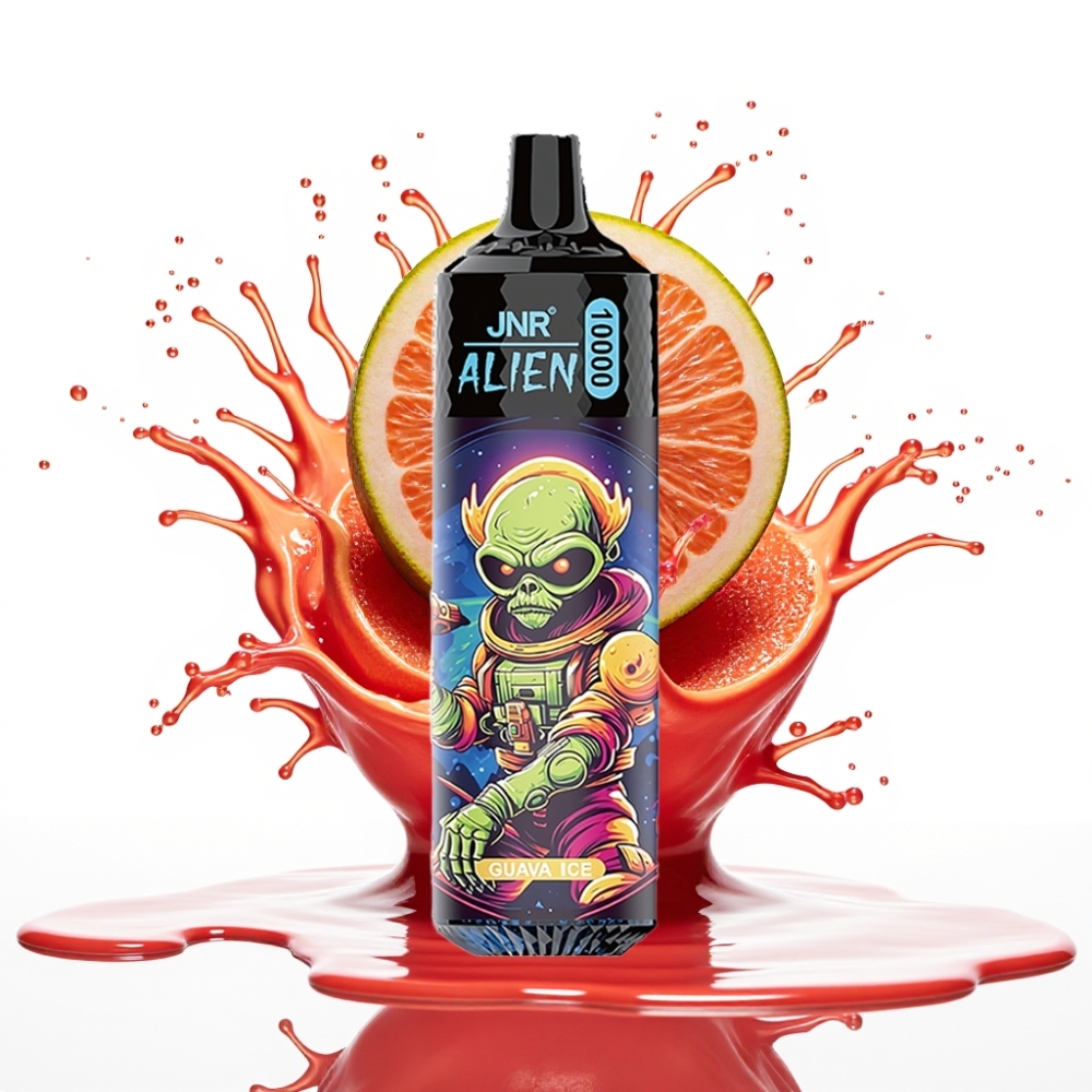 JNR Alien 10000 Puffs Disposable Vape Guava ledus 850mAh 20ml Type-C