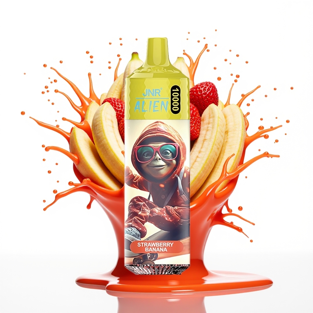 JNR Alien 10000 Puffs Disposable Vape Zemeņu Banānu 20ml, 850mAh, Type-C