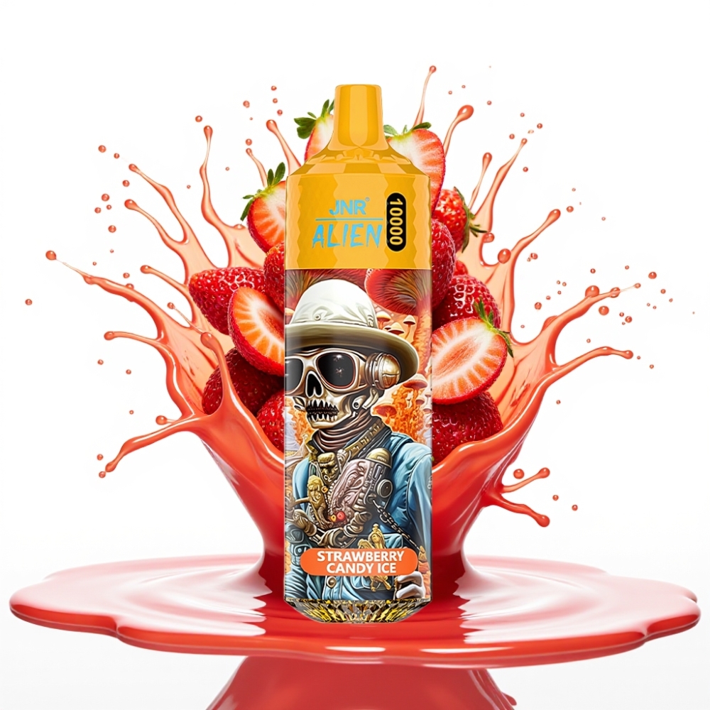 JNR Alien 10000 Puffs Disposable Vape Zemeņu Konfektes Ledus 10000 puffs, 850mAh, Type-C