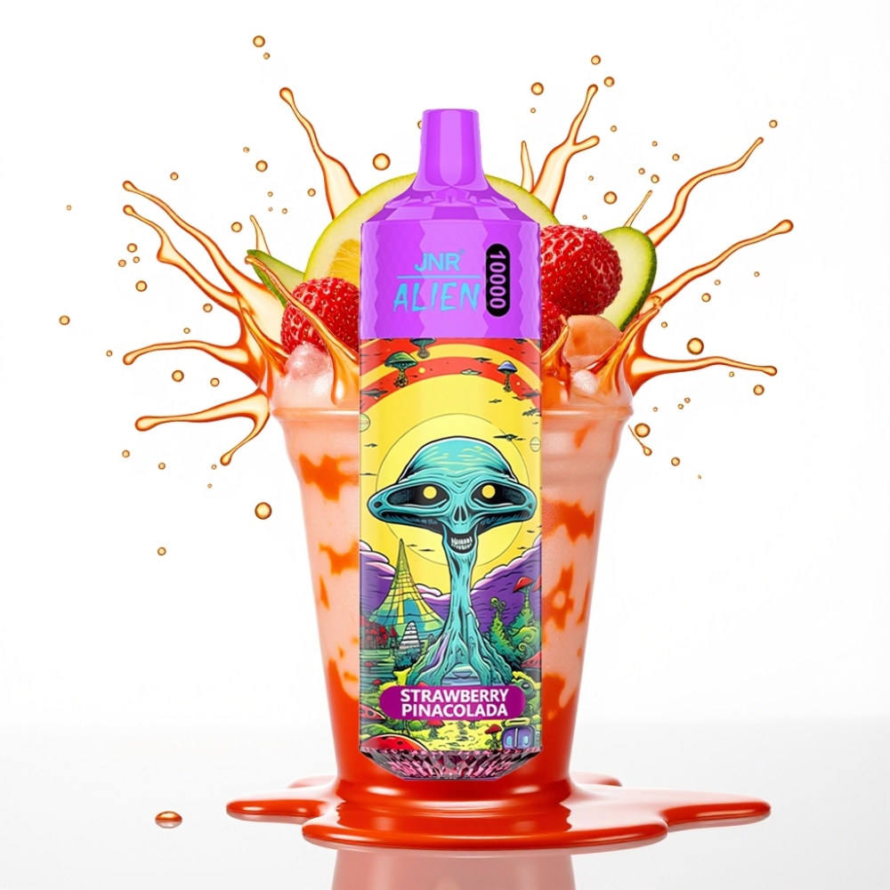 JNR Alien 10000 Puffs Disposable Vape Zemeņu Pina Kolāda – 10000 Puffi, 850mAh, 20ml