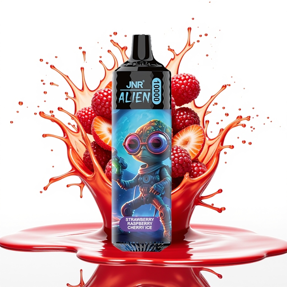 JNR Alien 10000 Puffs Disposable Vape Zemeņu aveņu ķiršu ledus - 10000 Puffs, 850mAh, 20ml