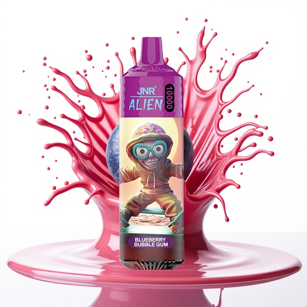 JNR Alien 10000 Puffs Disposable Vape Zilā Bubble Gum, 10000 Puffs, 20ml, Type-C
