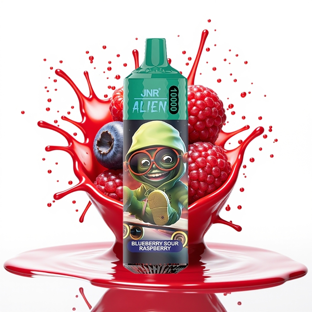 JNR Alien 10000 Puffs Disposable Vape Zilā Gailene Skābā Aveņu 850mAh 20ml Type-C