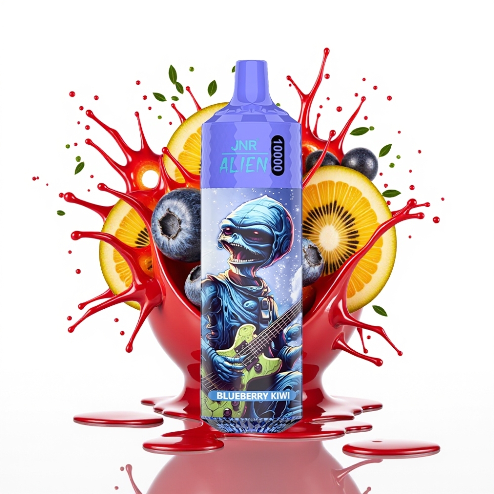 JNR Alien 10000 Puffs Disposable Vape Zilā Persiku Krāsa ar 10000 Puffiem, 850mAh, Type-C Uzlāde