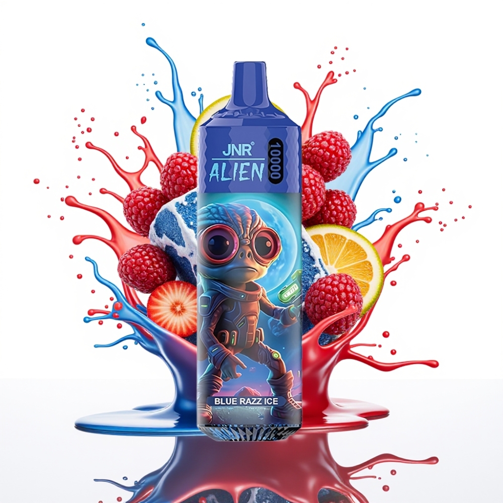 JNR Alien 10000 Puffs Disposable Vape Zilā aveņu ledus – 10000 puffs, 850mAh, 20ml e-džuss