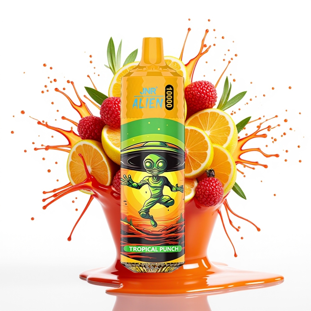 JNR Alien 10000 Puffs Dispozabla Vape Tropu Punča – 10000 Puffi, 850mAh, 20ml E-šķidrums, Type-C Uzlāde
