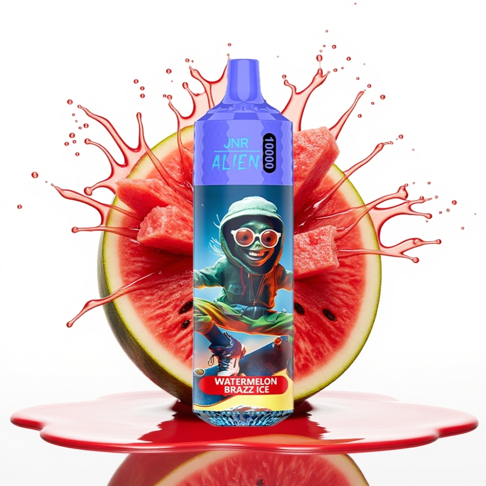 JNR Alien 10000 Puffs Izmetamais Vīpš Arbūza Brazz Ledus — 10000 Pūpšu, 850mAh, 20ml E-šķidrums, Type-C