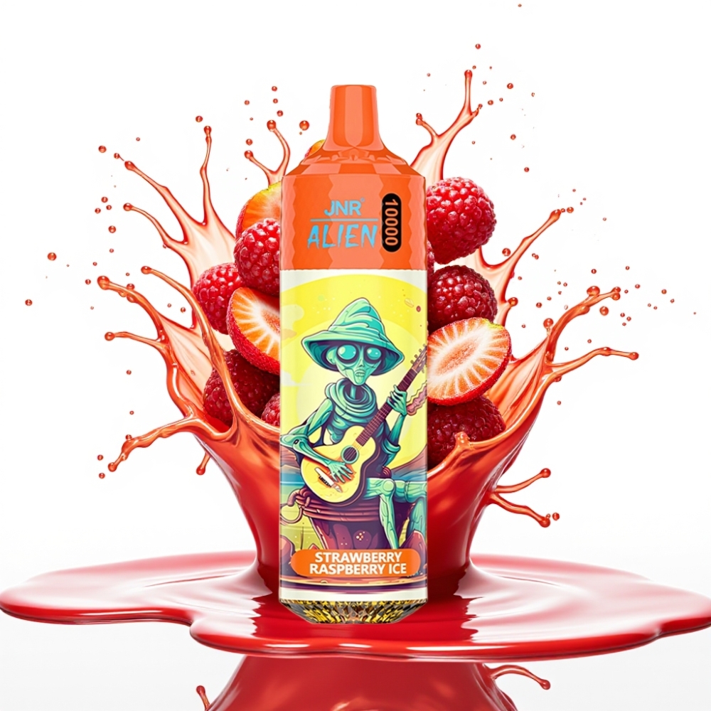 JNR Alien 10000 Puffs Iztērējamais Vape Zemenes Aveņu Ledus 850mAh 20ml Type-C