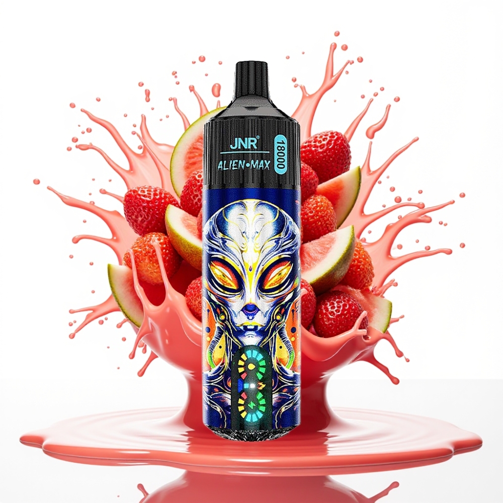 JNR Alien Max 18000 Puffs Disposable Vape Arbūzu Zemeņu (Strawberry Watermelon) Burbuļgumija (Bubblegum) — 18000 Puffs, 28ml E-liquid, 850mAh Battery, Type-C Quick Charge