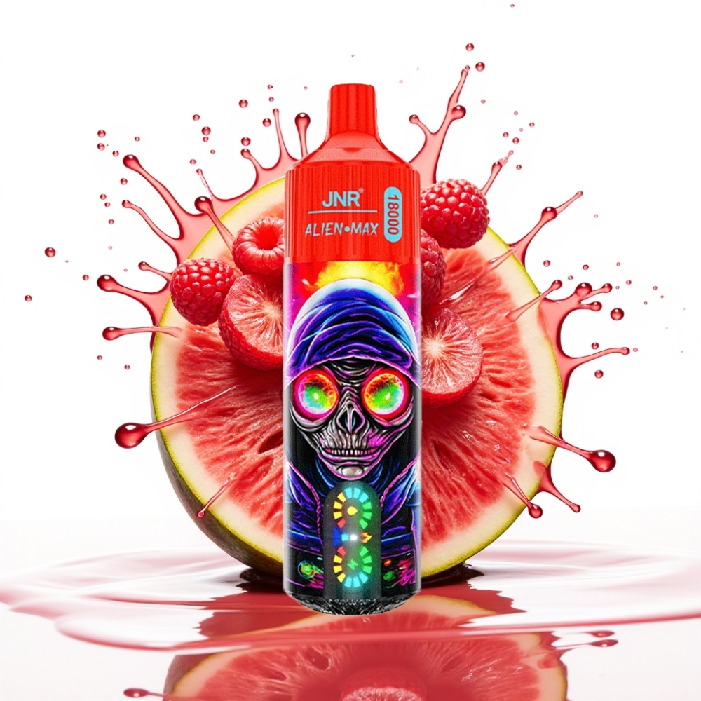 JNR Alien Max 18000 Puffs Disposable Vape Aveņu Arbūzu Ledus – 20 garšas, 28ml e-šķidrums, 850mAh baterija, Type-C uzlāde