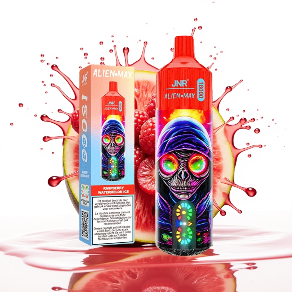JNR Alien Max 18000 Puffs Disposable Vape Aveņu Arbūzu Ledus – 20 garšas, 28ml e-šķidrums, 850mAh baterija, Type-C uzlāde