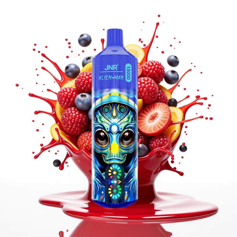 JNR Alien Max 18000 Puffs Disposable Vape Jauktās Ogles, 20 garšas, 28ml e-šķidrums, 850mAh baterija, Type-C uzlāde