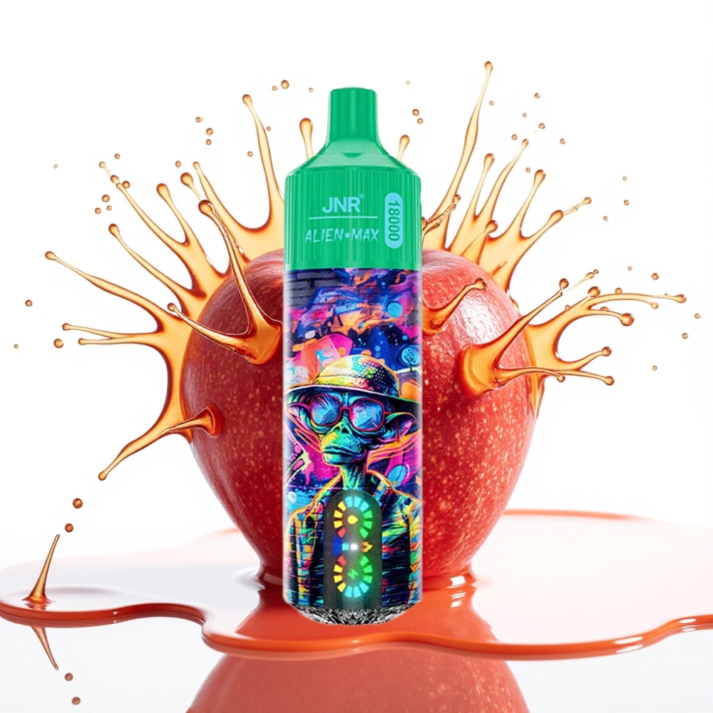 JNR Alien Max 18000 Puffs Disposable Vape Saldā Ābols, 20 garšas, 28ml e-šķidruma, 850mAh baterija, Type-C uzlāde
