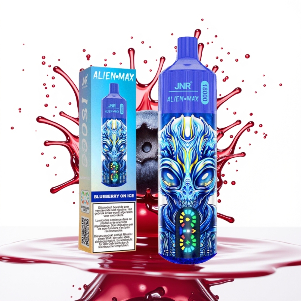 JNR Alien Max 18000 Puffs Disposable Vape Zemenes Ar Ledu – 28ml E-liquid, 850mAh Battery, Type-C Quick Charge
