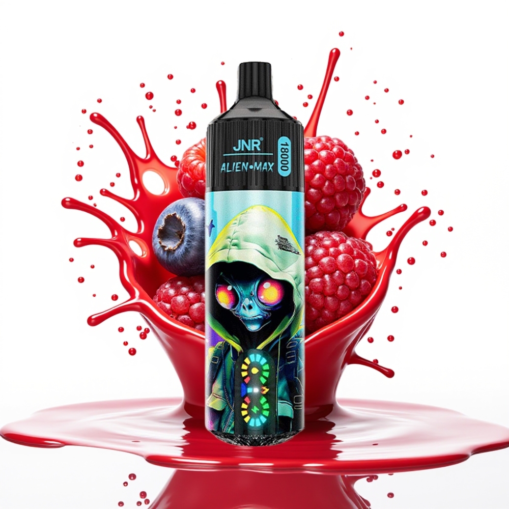 JNR Alien Max 18000 Puffs Disposable Vape Zilā Aveņu & Avenes, 20 Garšas, 850mAh, 28ml