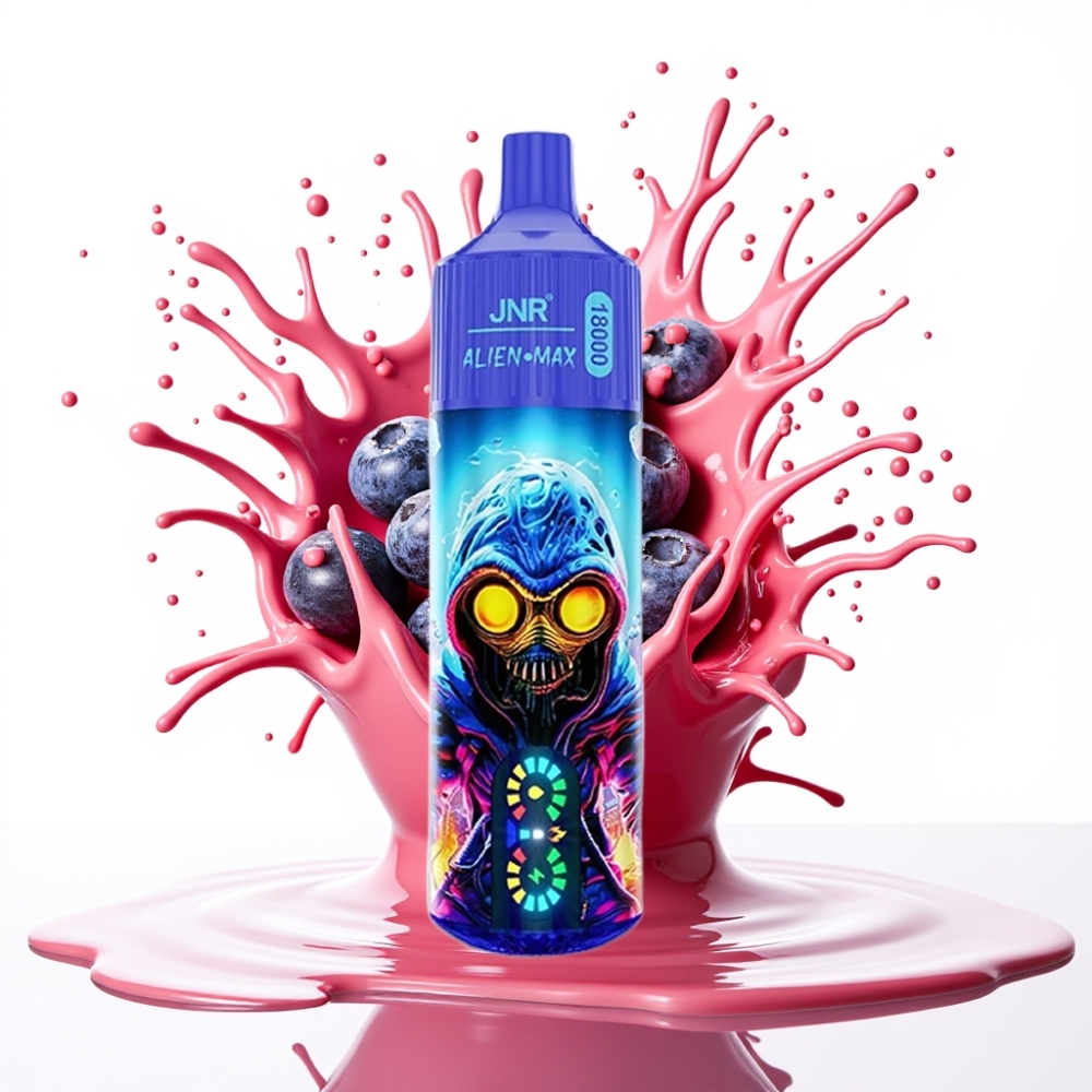 JNR Alien Max 18000 Puffs Disposable Vape Zilā Gaužbumbu Aroma, 28ml E-liquid, 850mAh Battery, Type-C Quick Charge