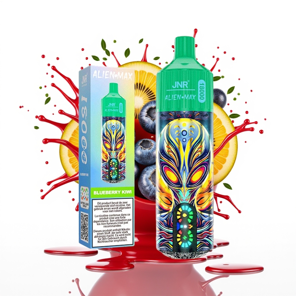 JNR Alien Max 18000 Puffs Disposable Vape Zilene Okeāna Aveņu-Kivi, 20 Garšas, 850mAh, 28ml