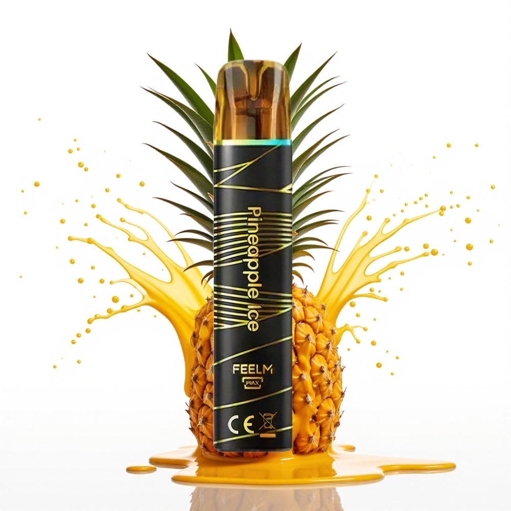 JNR Black&Golden 600+200 Puffs Disposable Vape Ananāsu Ledus 800 Puffs, 550mAh, 2ml, 2% Nikotīns