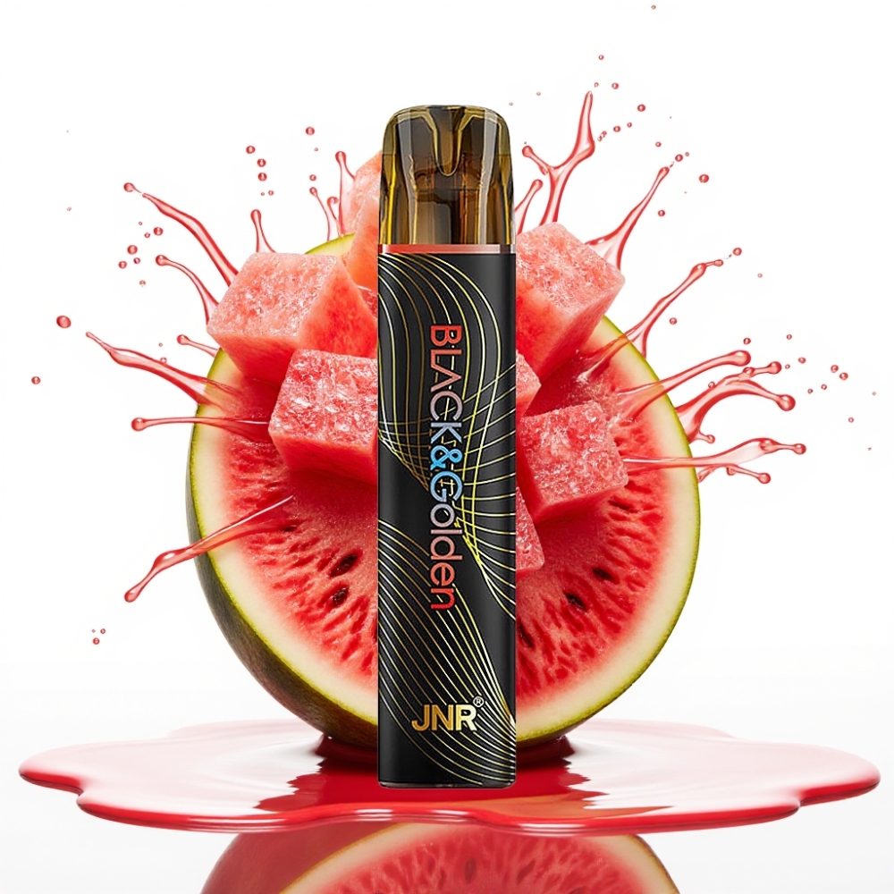 JNR Black&Golden 600+200 Puffs Disposable Vape Arbūza Ledus 800 Puffs 550mAh 2ml