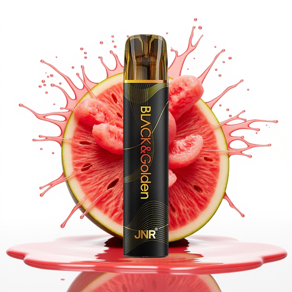 JNR Black&Golden 600+200 Puffs Disposable Vape Arbūzu Burbuļu gumija 800 Puffs, 550mAh, 2ml