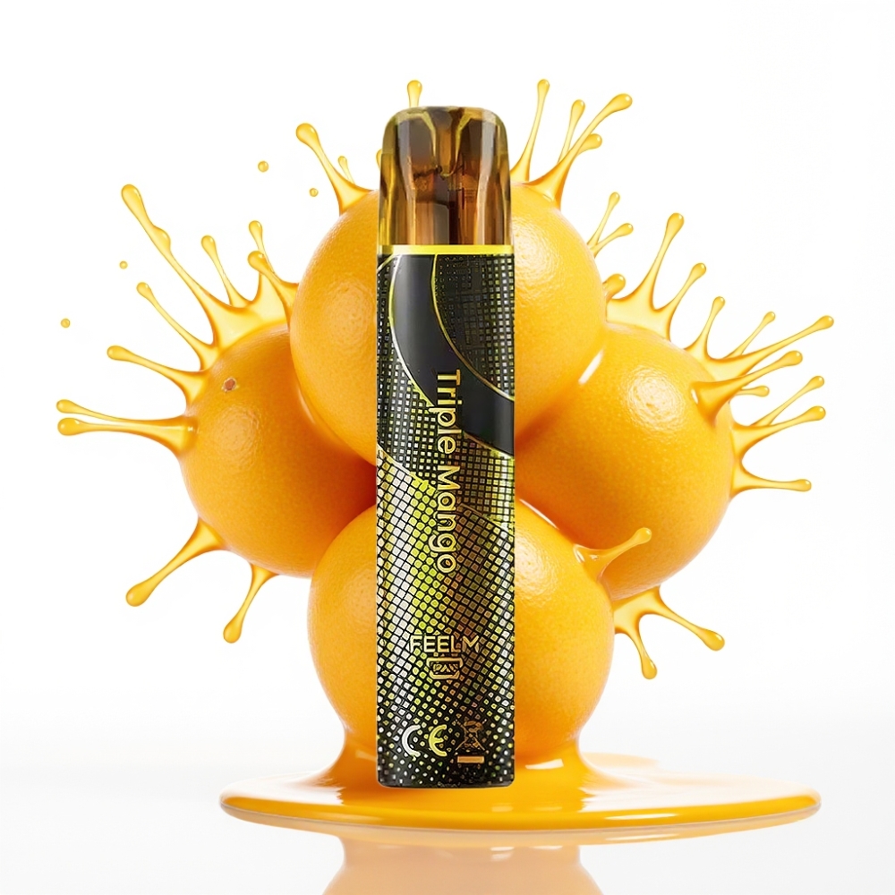 JNR Black&Golden 600+200 Puffs Disposable Vape Triple Mango (Trīs Manga) – 800 Puffs, 550mAh, 2ml, TPD