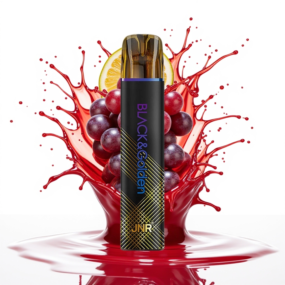 JNR Black&Golden 600+200 Puffu Disposable Vape Vīnogu Ledus, 800 Puffi, 550mAh, 2ml