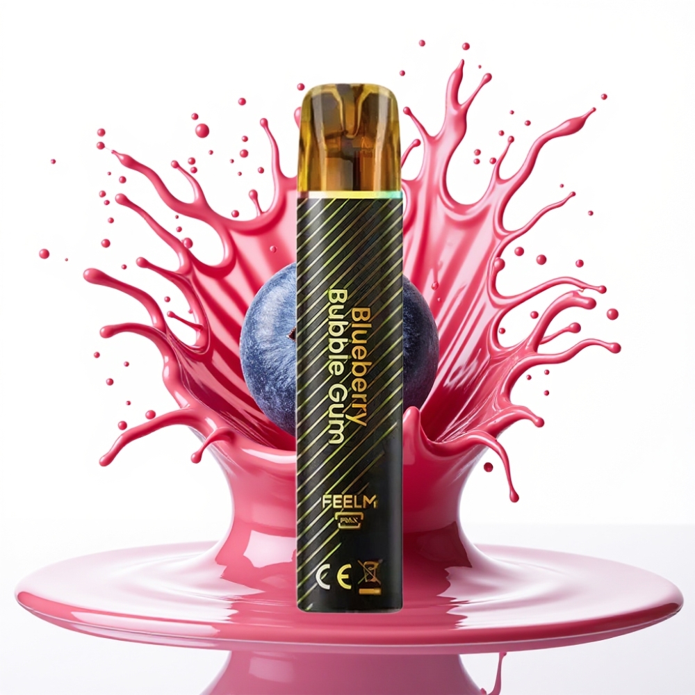 JNR Black&Golden 600+200 Pufi Disposable Vape Zilā Ogļu Bubblegum 800 Pufi, 550mAh, 2ml