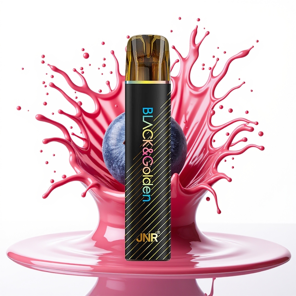 JNR Black&Golden 600+200 Pufi Disposable Vape Zilā Ogļu Bubblegum 800 Pufi, 550mAh, 2ml