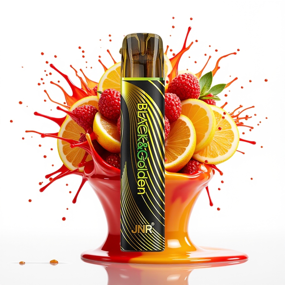 JNR Melnais&Zeltainais 600+200 Puffs Dispozablā Veipa — 800 Puffs, 550mAh, 2ml, 2% Nikotīna