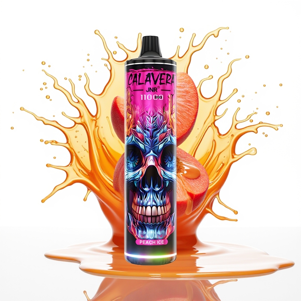 JNR Calavera 11000 Pūfu Disposable Vape Persiku Ledus, 850 mAh, 21ml, 1.0ohm