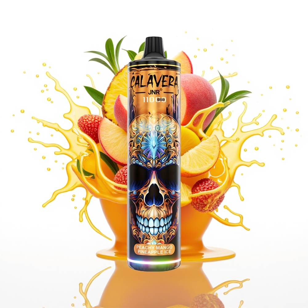 JNR Calavera 11000 Pūfu Disposable Vape Persiku Mango Ananāsu Ledus, Type-C, 850 mAh, 21ml