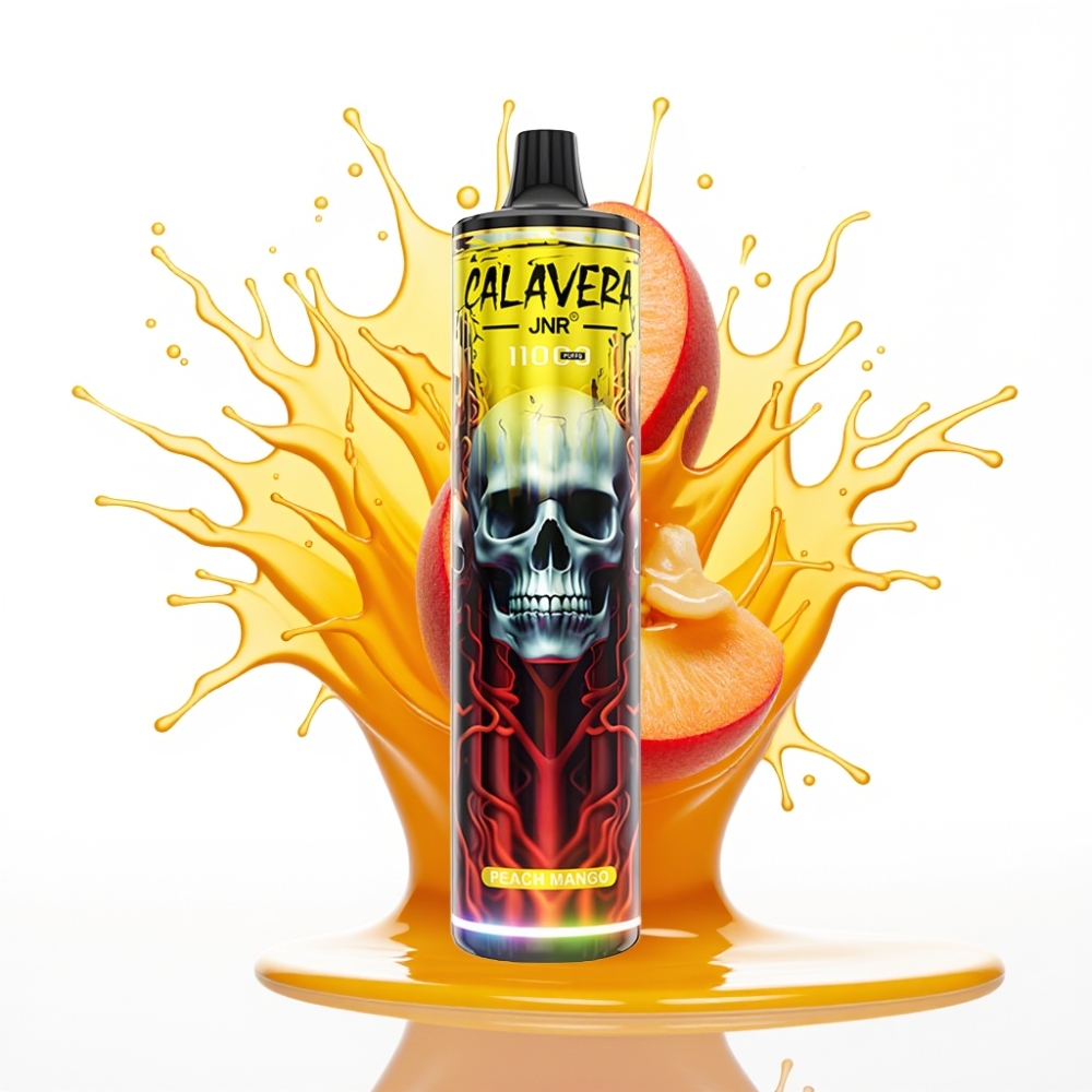 JNR Calavera 11000 Puffs Disposable Vape Persiku Mango, 850mAh, 21ml, Type-C