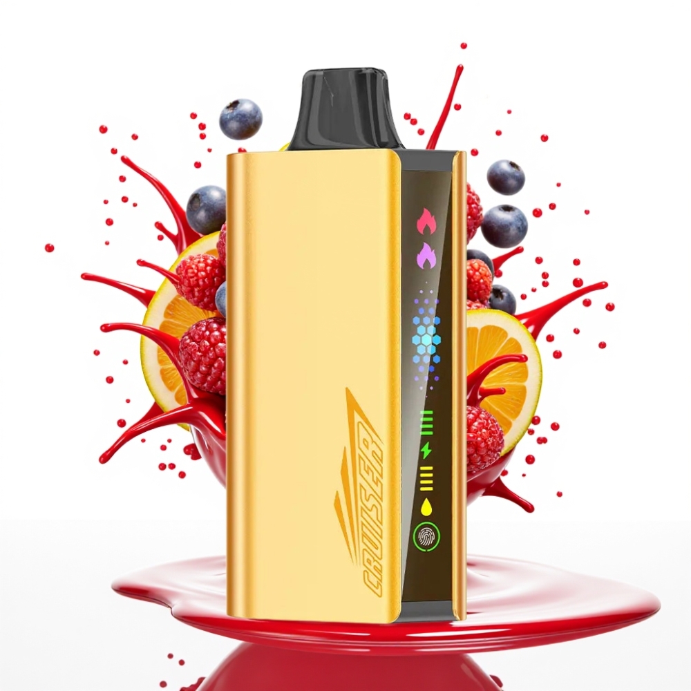 JNR Cruiser 12000 Pikieni Bez Uzlādes Disposable Vape ar 3500 mAh bateriju, 25ml e-šķidrumu un Jaukto ogu garšu