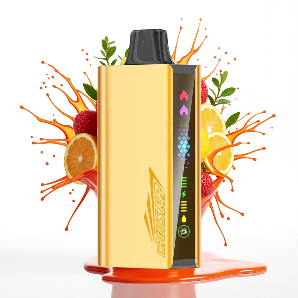 JNR Cruiser 12000 Puffs Disposable Vape Bez Uzlādes, 25ml E-šķidrums, 3500 mAh Akumulators, Cool Fanta