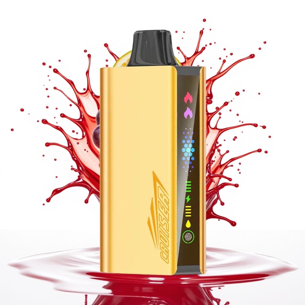 JNR Cruiser 12000 Pufi Bez Uzlādes Disposable Vape, 3500 mAh Akumulators, 25ml E-šķidrums, Vīnogu Ledus