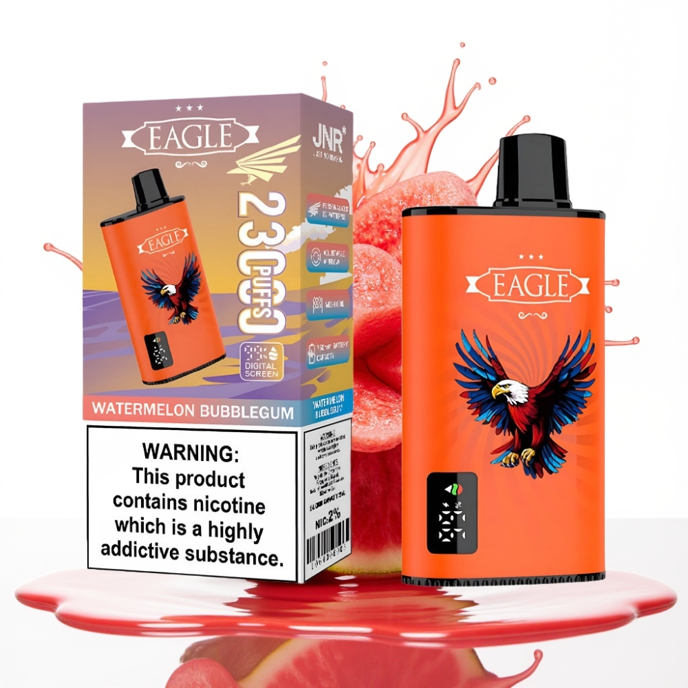 JNR EAGLE Smart 23000 Puffs Disposable Vape Arbūzu Sviļķu gumija – Digitālais ekrāns, 1.0ohm siets, 25ml e-smēķis