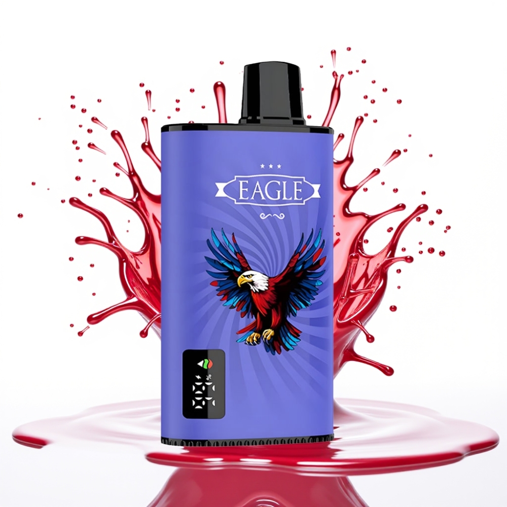 JNR EAGLE Smart 23000 Puffs Disposable Vape – Digitālais ekrāns, 1.0ohm siets spole, regulējams gaisa plūsma, Zilā Aveņu Ķiršu garša