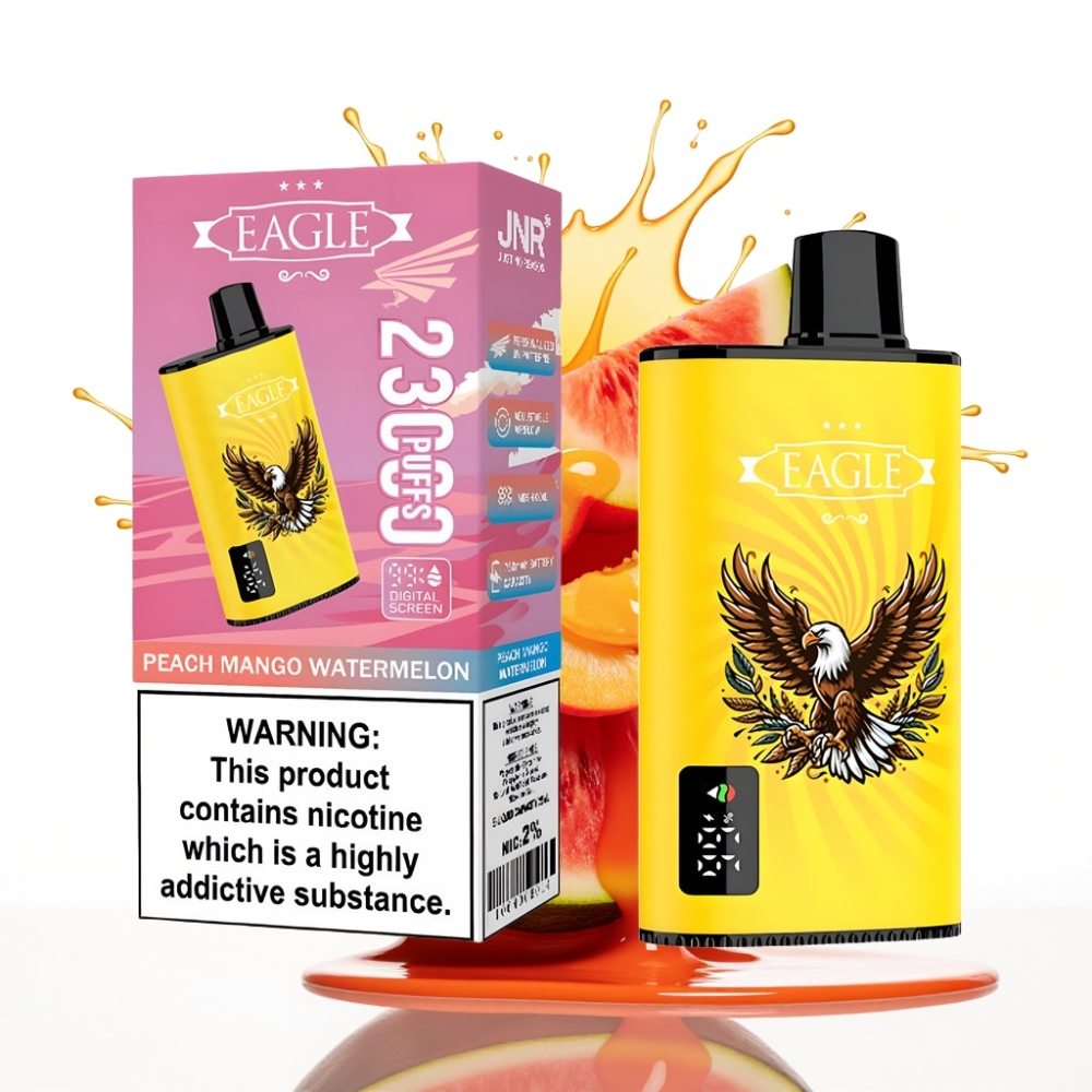 JNR EAGLE Smart 23000 Puffs Disposable Vape Persiku Mango Arbūzu Garša, Digitālais Displejs, 1.0ohm Sietspole, 750mAh Baterija
