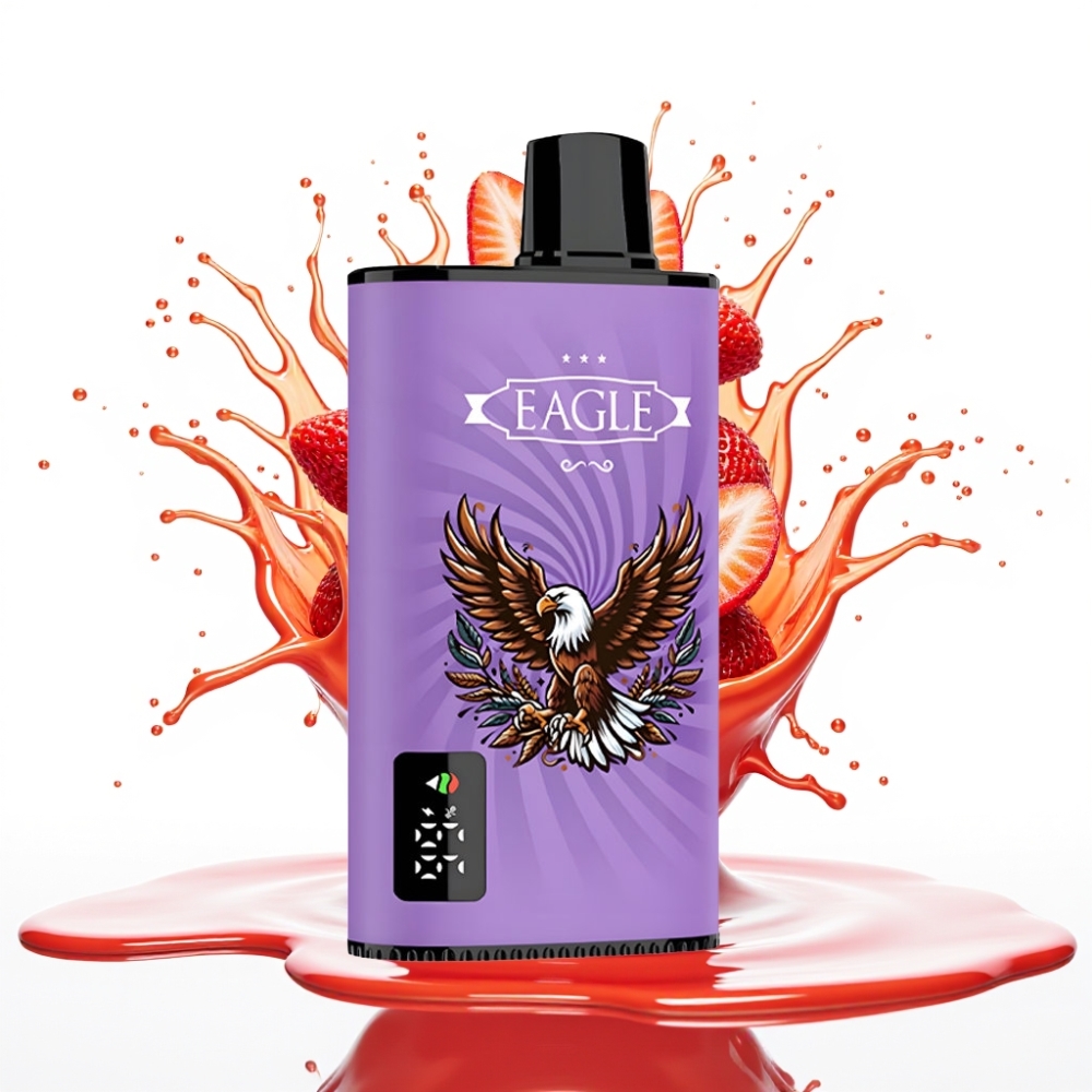 JNR EAGLE Smart 23000 Puffs Disposable Vape Zemeņu Ledus – Digitālais ekrāns, 1.0ohm sieta spole, 25ml e-smēķe