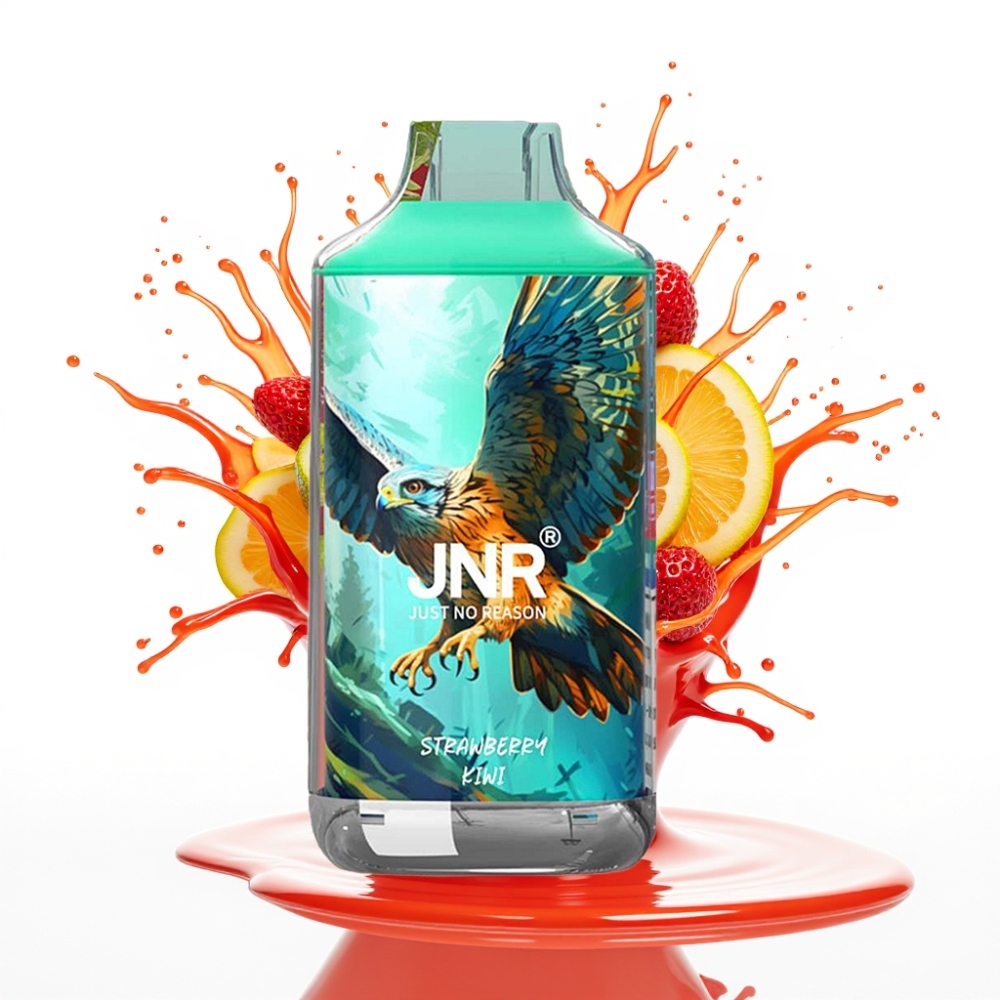 JNR Falcon 16000 Puffs Atjaunojamais Vape ar Zemeņu-Kivi, 850 mAh, 22ml, Dual Mesh Coil