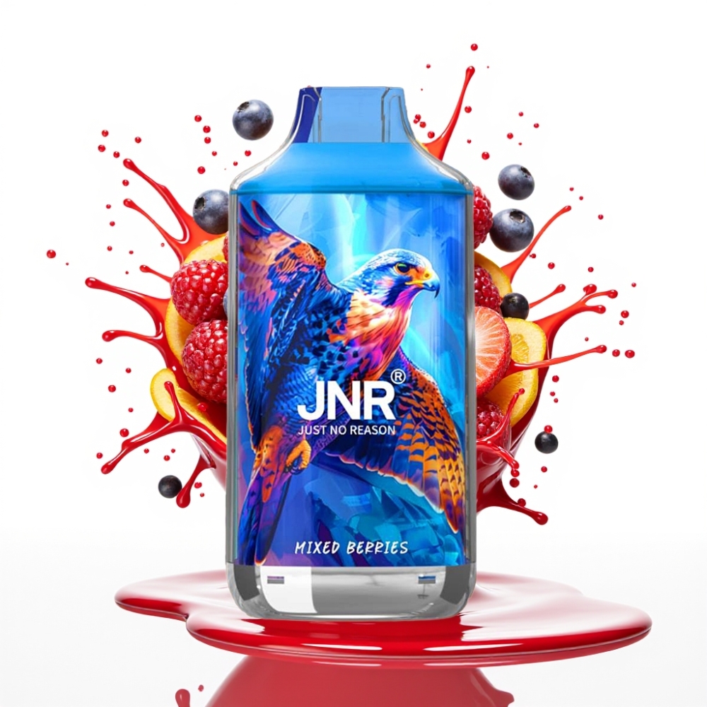 JNR Falcon 16000 Puffs Izmantojami Vape Jauktas Ogās – 850mAh, 22ml, Dual Mesh Coil, Type C & Lightning