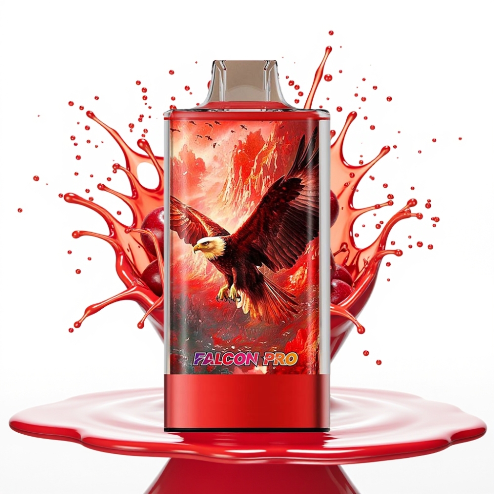 JNR Falcon Pro 28000 Izmetamā Veipa – 30ml, 28000 Pūksti, 5% Nikotīna, Ķiršu Oga