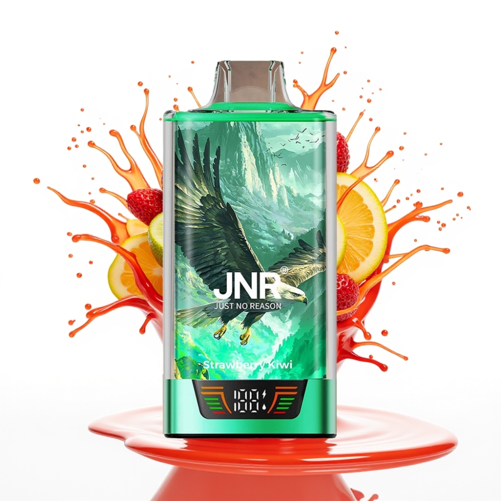 JNR Falcon Pro 28000 Izmetamā Veipa – 30ml, 28000 Pūtiens, 5% Nikotīns, Zemeņu-Kivi