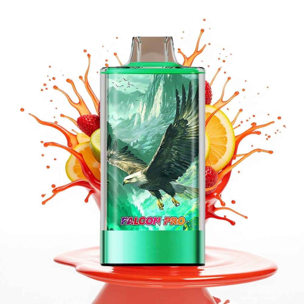 JNR Falcon Pro 28000 Izmetamā Veipa – 30ml, 28000 Pūtiens, 5% Nikotīns, Zemeņu-Kivi