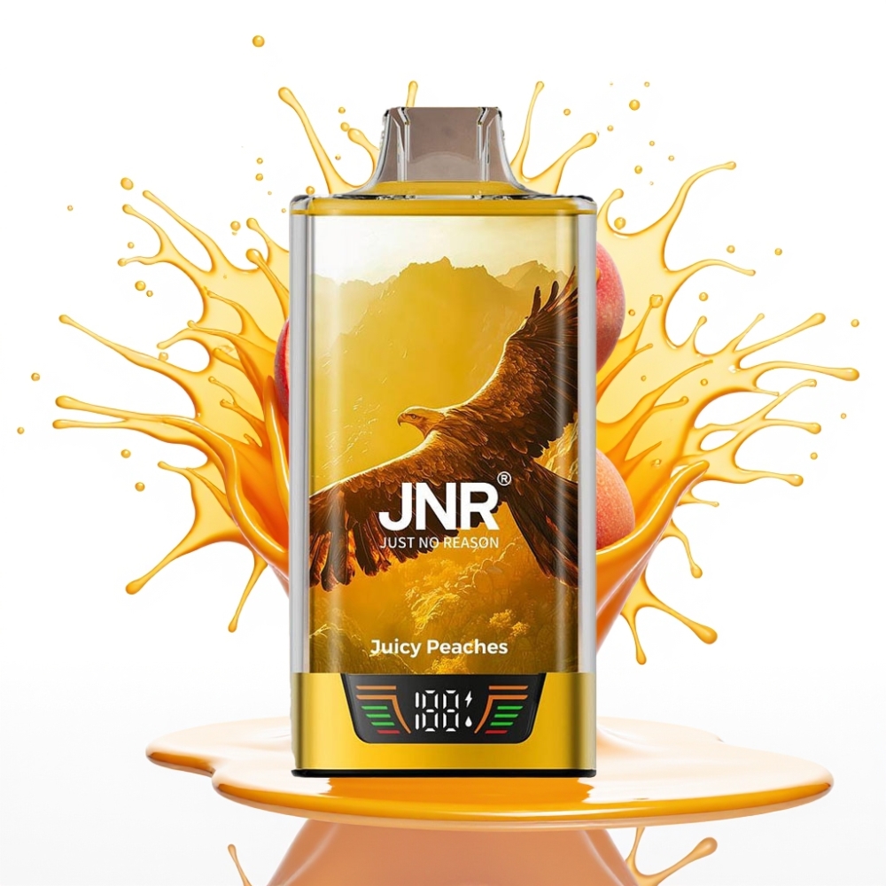 JNR Falcon Pro 28000 Izmetamā Veipa – 30ml, 28000 Puffi, 5% Nikotīns, Sulas Persiki