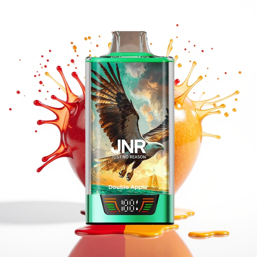 JNR Falcon Pro 28000 Izmetamā Veipa – 30ml, 950mAh, 28000 Ievelkamie, 5% Nikotīna, Divkāršais ābols