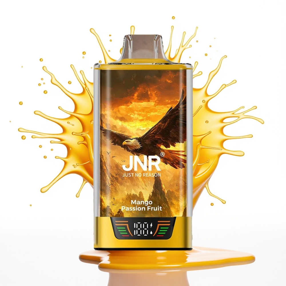 JNR Falcon Pro 28000 Izmetamā Veipa ar Mango un Pašifrukta garšu, 30ml, 28000 Ivilcieni, 5% Nikotīna