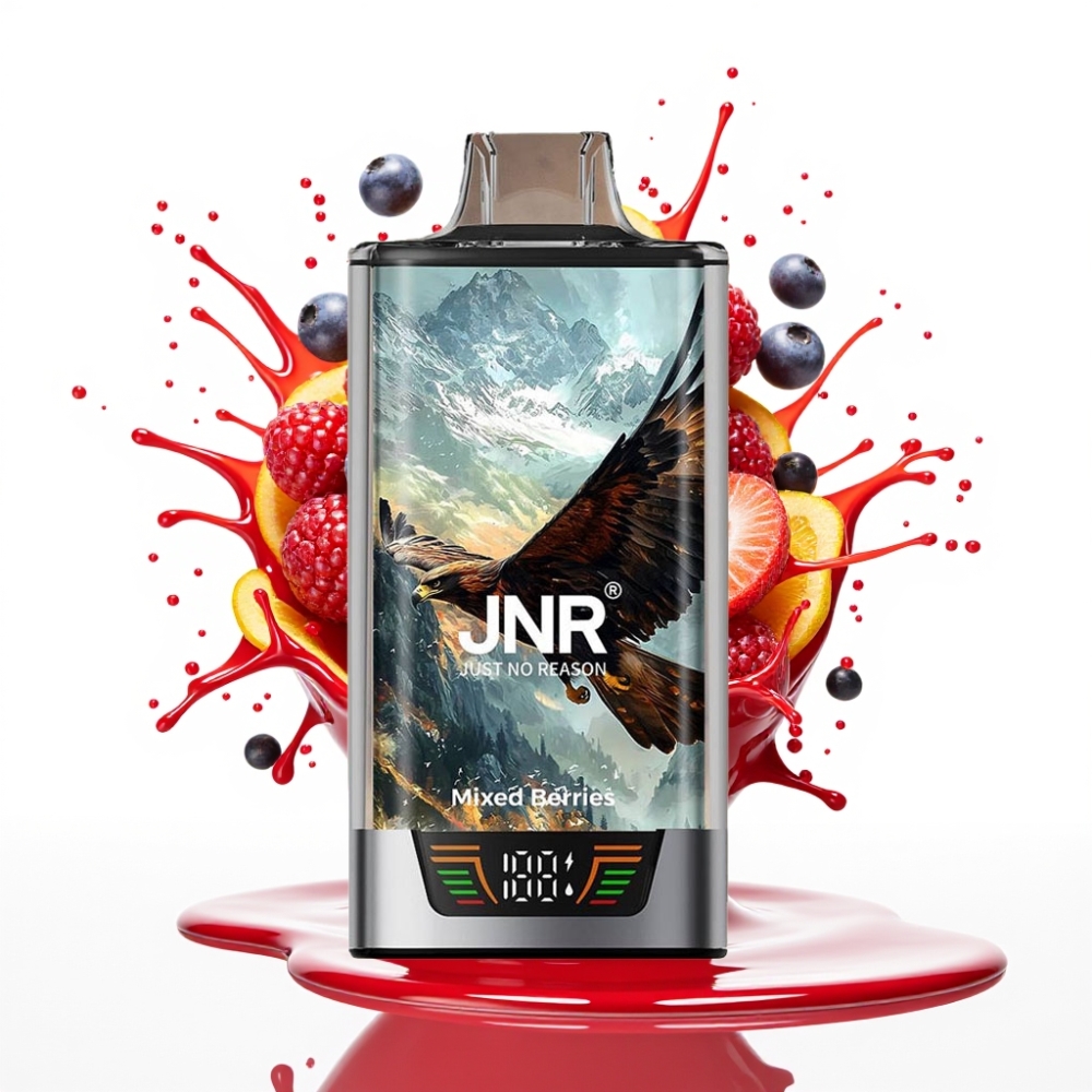 JNR Falcon Pro 28000 Izmetamais Veips – 30ml, 28000 Iekšpūšu, 5% Nikotīna, Jaukto ogu garša